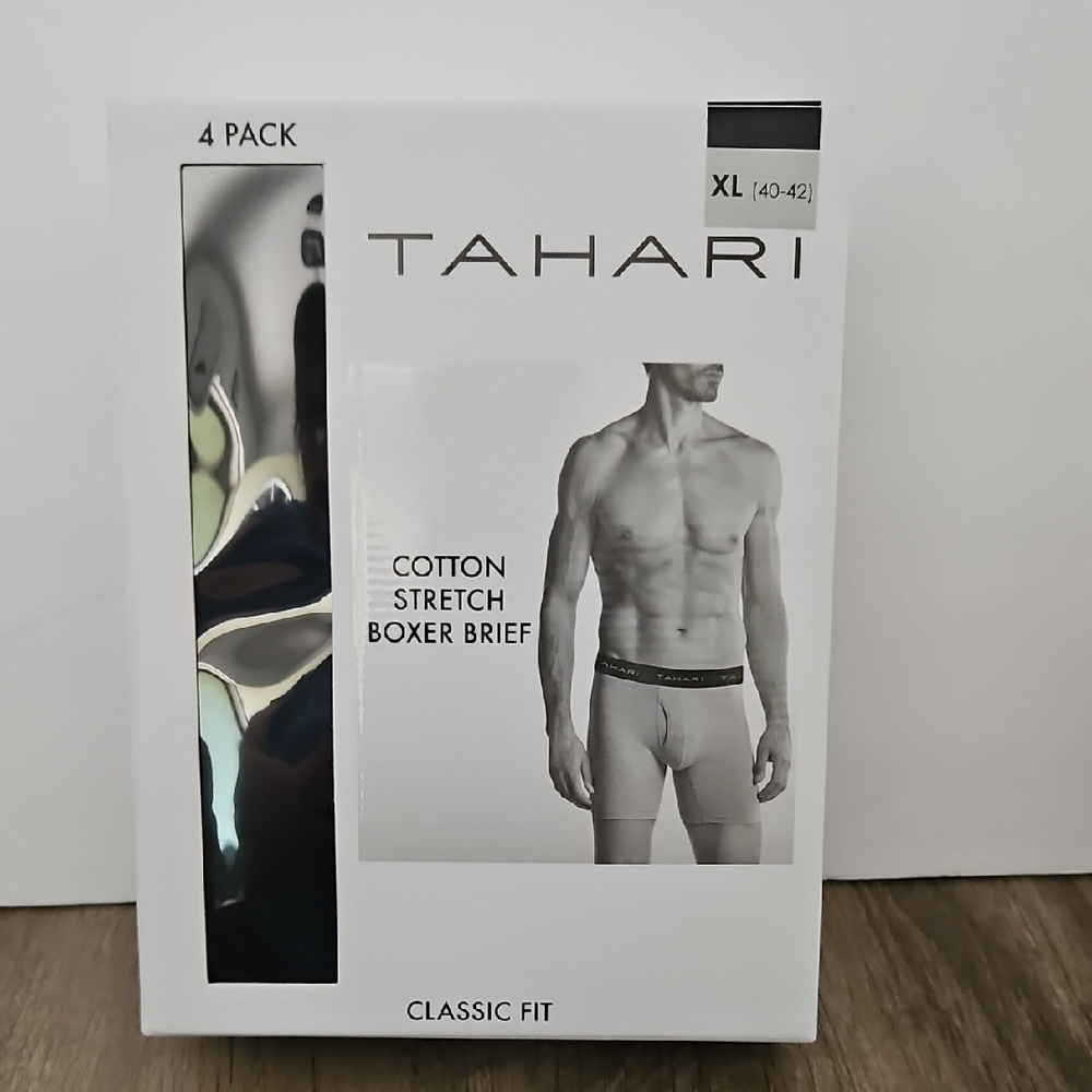 Tahari Men's Boxer Briefs 4-Pack in Black and Gray
